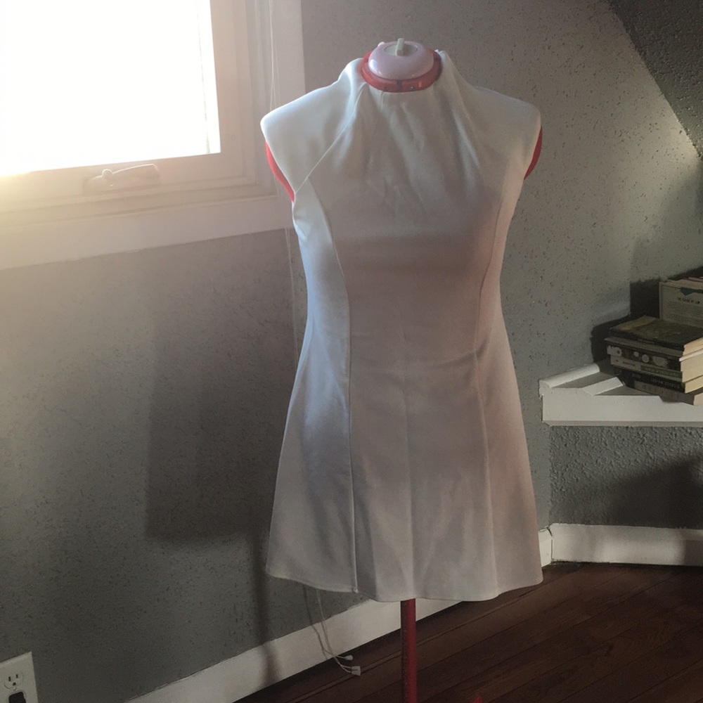 ASOS white high neck shift dress